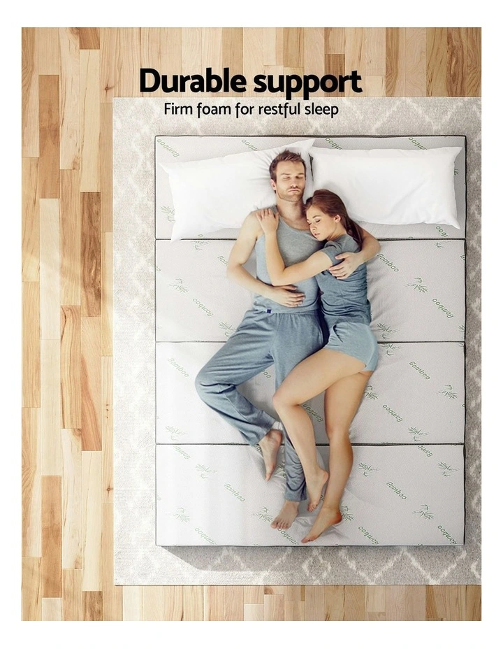 Bamboo Folding Foam Mattress Queen in Multi image 2