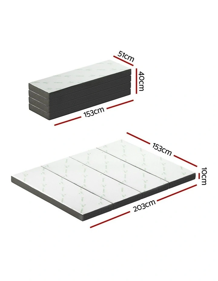 Bamboo Folding Foam Mattress Queen in Multi image 7