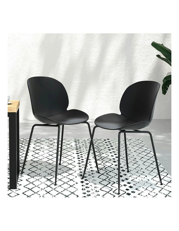 4PC Outdoor Dining Chairs Lounge Chair Patio Garden Furniture in Black image 3