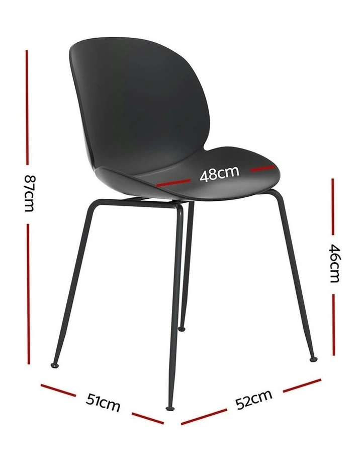4PC Outdoor Dining Chairs Lounge Chair Patio Garden Furniture in Black image 4