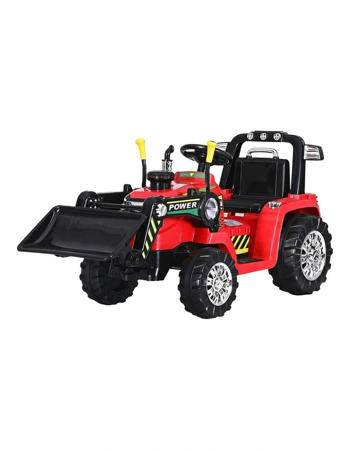 Electric Ride On Car Bulldozer Digger Loader Remote 6V in Red image 1