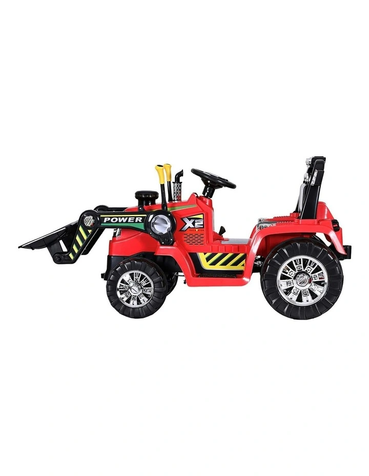 Electric Ride On Car Bulldozer Digger Loader Remote 6V in Red image 2