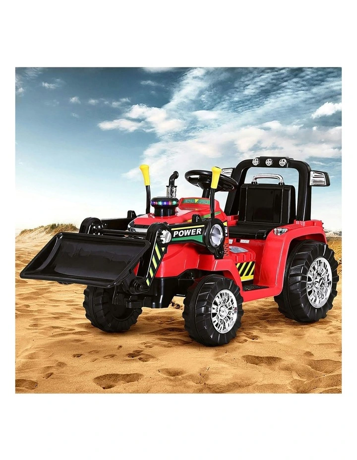 Electric Ride On Car Bulldozer Digger Loader Remote 6V in Red image 3