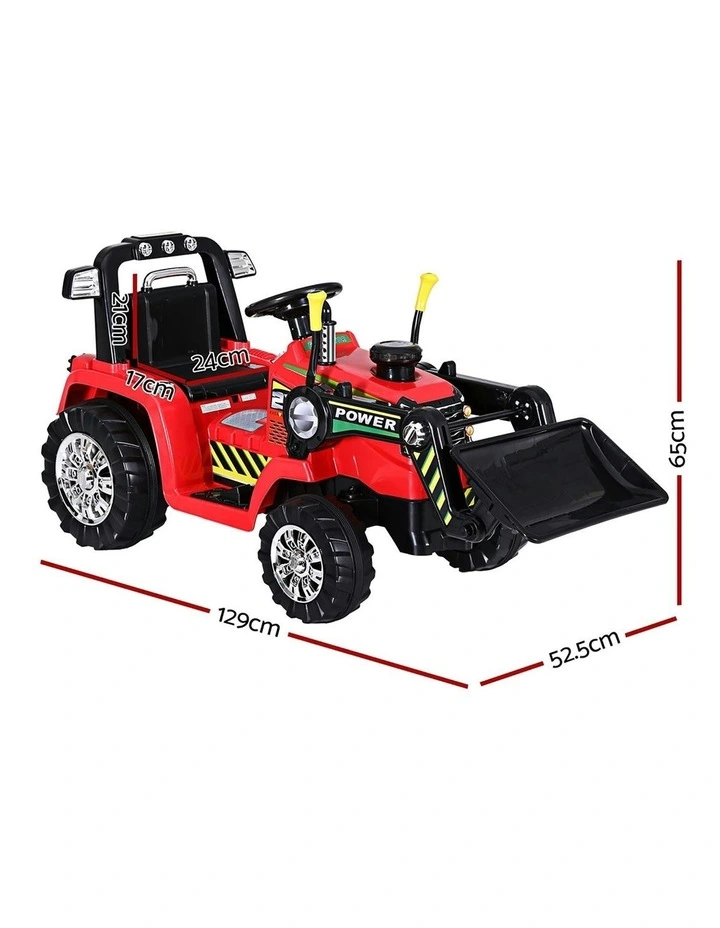 Electric Ride On Car Bulldozer Digger Loader Remote 6V in Red image 4