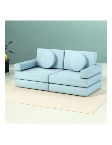 Artiss Sofa Bed 2 Seater DIY Couch Velvet Blue