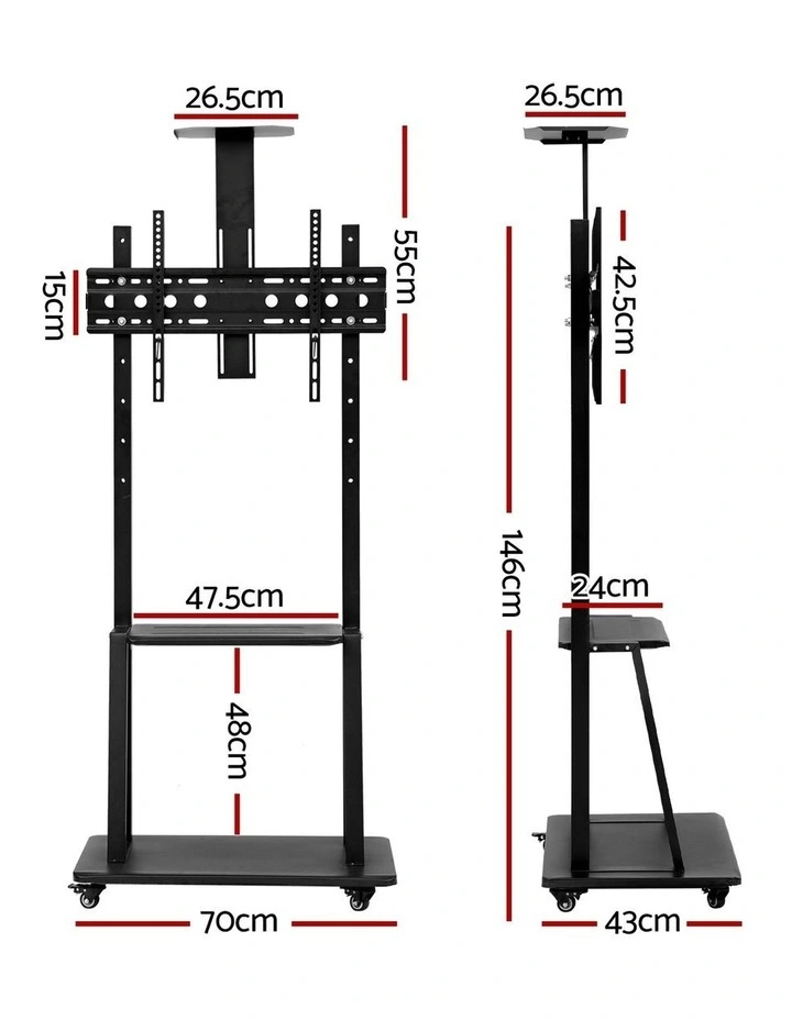 Mobile TV Stand for 32-75 TVs in Black image 4