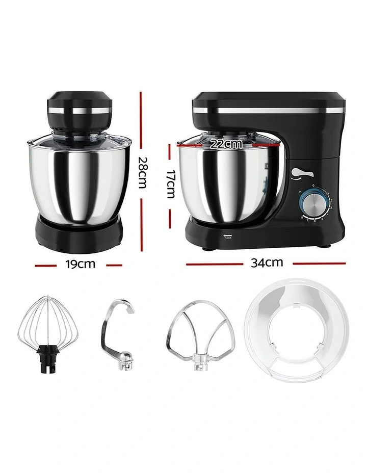 Devanti 3in1 Stand Mixer 8 Speed 5L Mix Master 400W In Black MYER