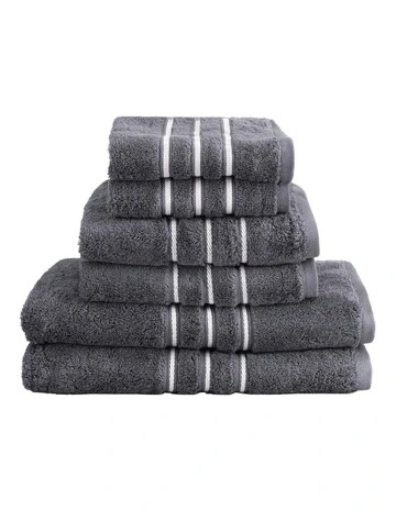 Bath Towels Set of 6 in Grey
