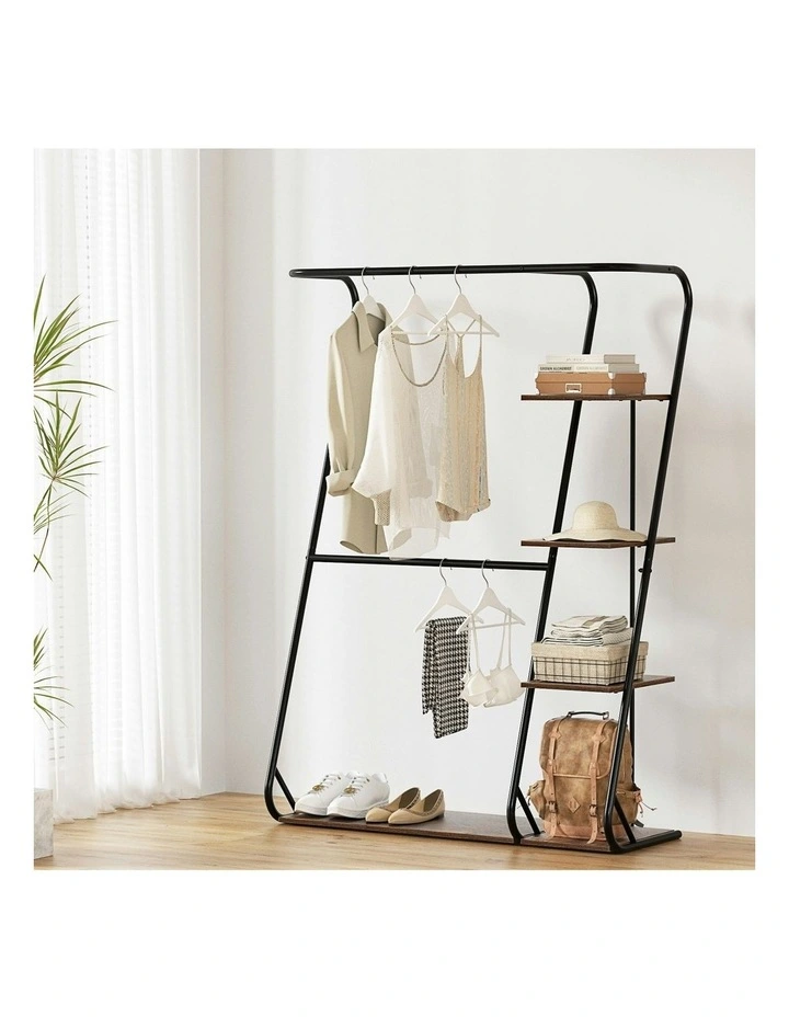 Artiss 4Tier Clothes Rack Coat Stand 172cm In Walnut MYER