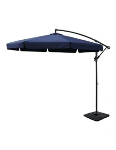 Instahut 3m Outdoor Umbrella With Base in Navy
