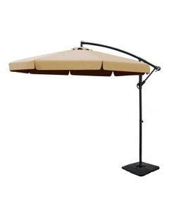 Outdoor Umbrella With Base 3m in Beige