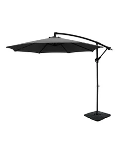 Outdoor Umbrella With Base 3m in Black