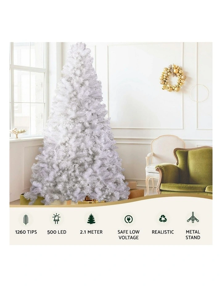 Christmas Tree 2.1m 1260 Tips in White image 5