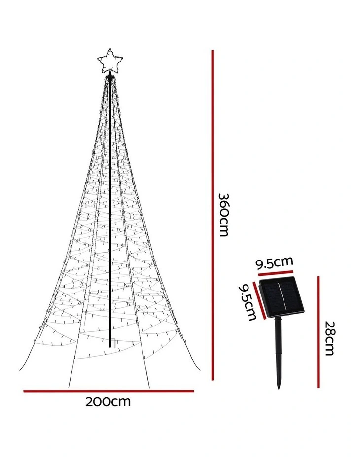Solar Christmas Tree 800 LED 3.6m image 4