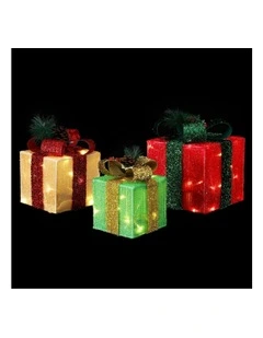 LED Christmas Light Set With Gift Box 3 Piece in Multi