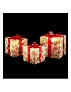 LED Christmas Light Set With Gift Box 3 Piece in Red
