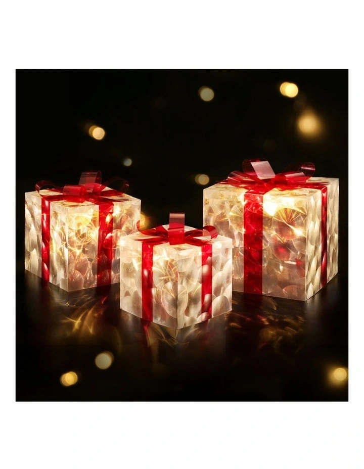 LED Christmas Light Set With Gift Box 3 Piece in Red image 2