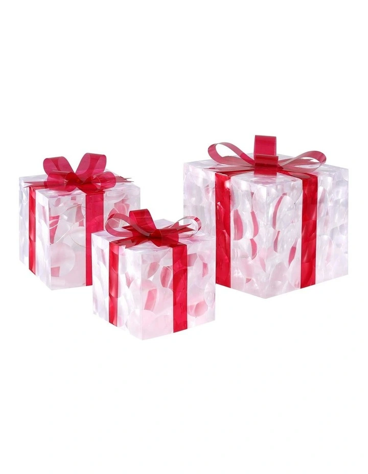 LED Christmas Light Set With Gift Box 3 Piece in Red image 4