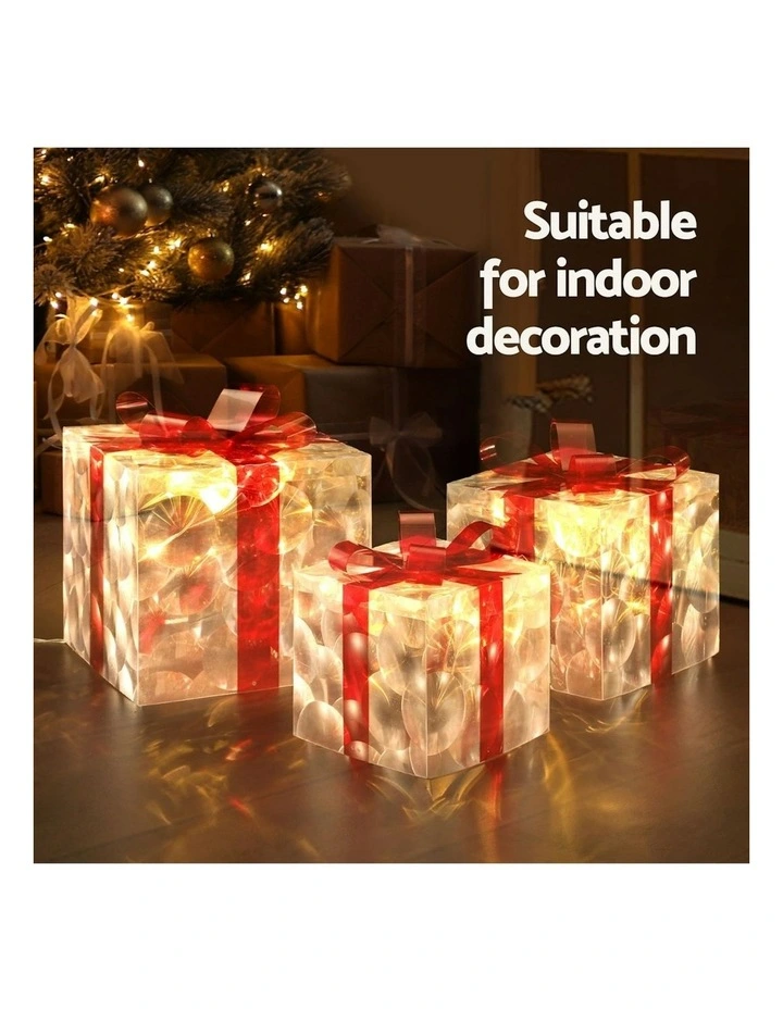 LED Christmas Light Set With Gift Box 3 Piece in Red image 6