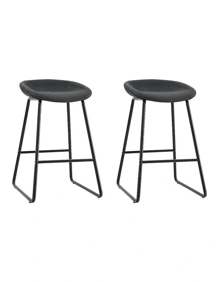 PU Leather Bar Stools 2x in Metal image 1