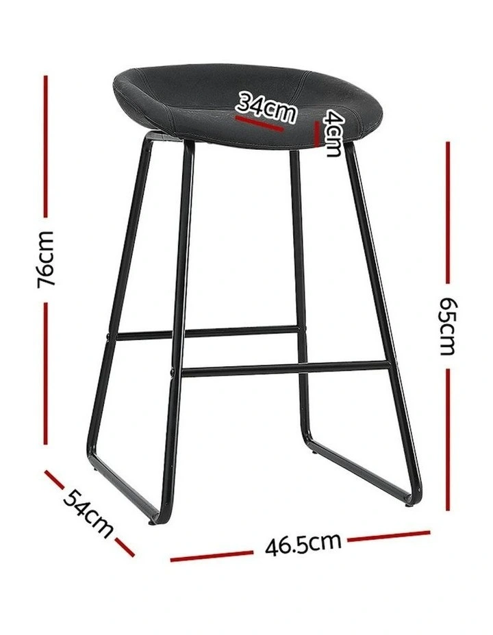 PU Leather Bar Stools 2x in Metal image 3
