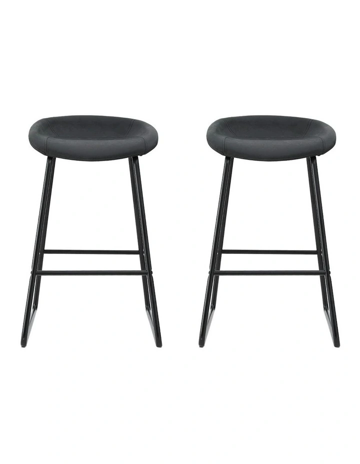 PU Leather Bar Stools 2x in Metal image 4