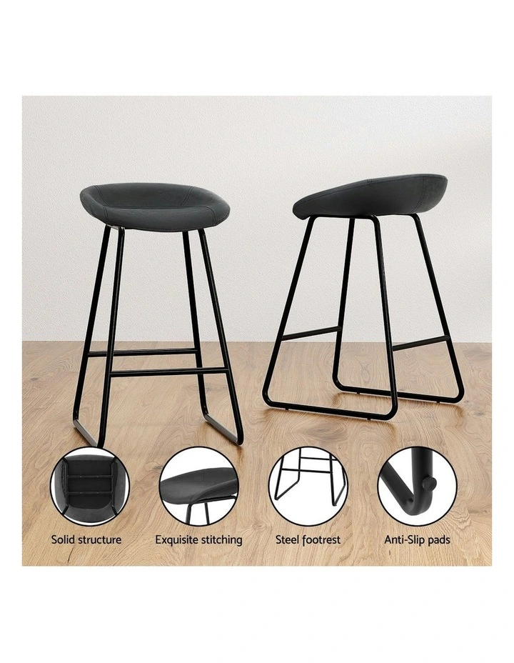 PU Leather Bar Stools 2x in Metal image 6