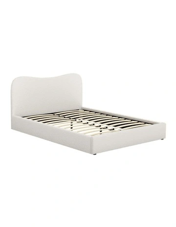 Dara Queen Size Boucle Bed Frame in White