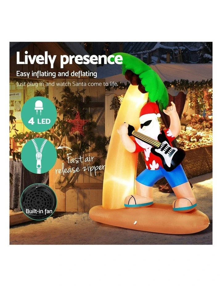 Christmas Inflatable Santa Guitar LED 2.1M image 5