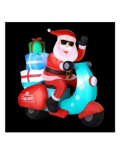 Christmas Inflatable Santa Motorbike LED