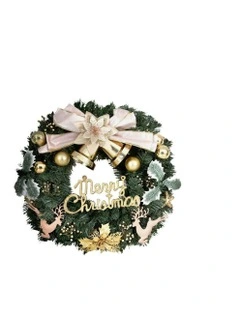 Christmas Wreath Garland Flowers Baubles Party Decorations 60cm in Green