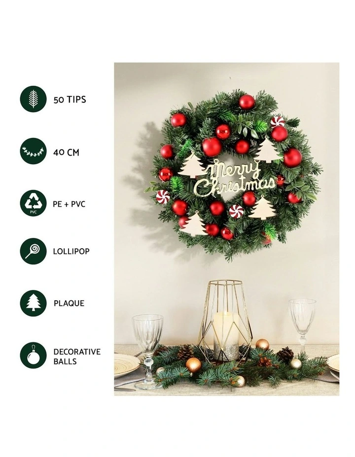 Christmas Wreath 40cm in Green image 5