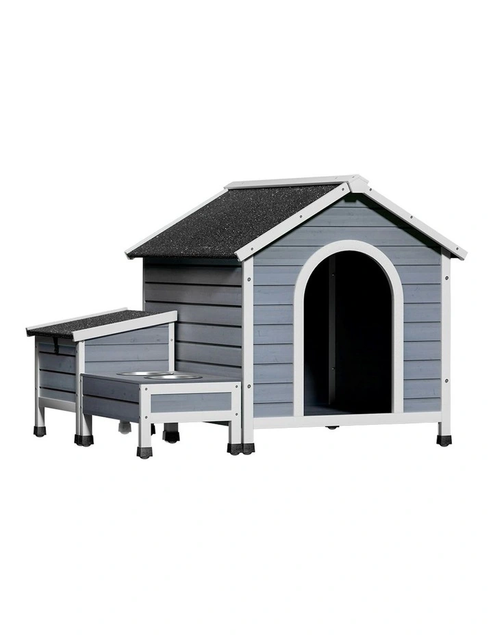 Outdoor Large Dog Kennel House in White image 1