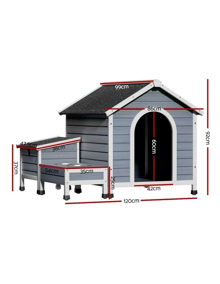 Outdoor Large Dog Kennel House in White image 3