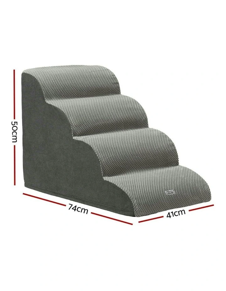 Indoor Dog Ramp Step Stairs 4 Tier in Grey image 3
