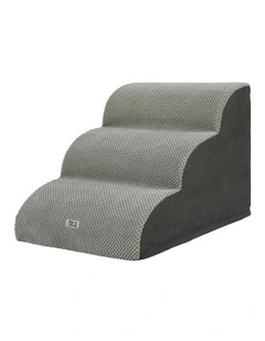 Indoor Dog Ramp Step Stairs 3 Tier in Grey
