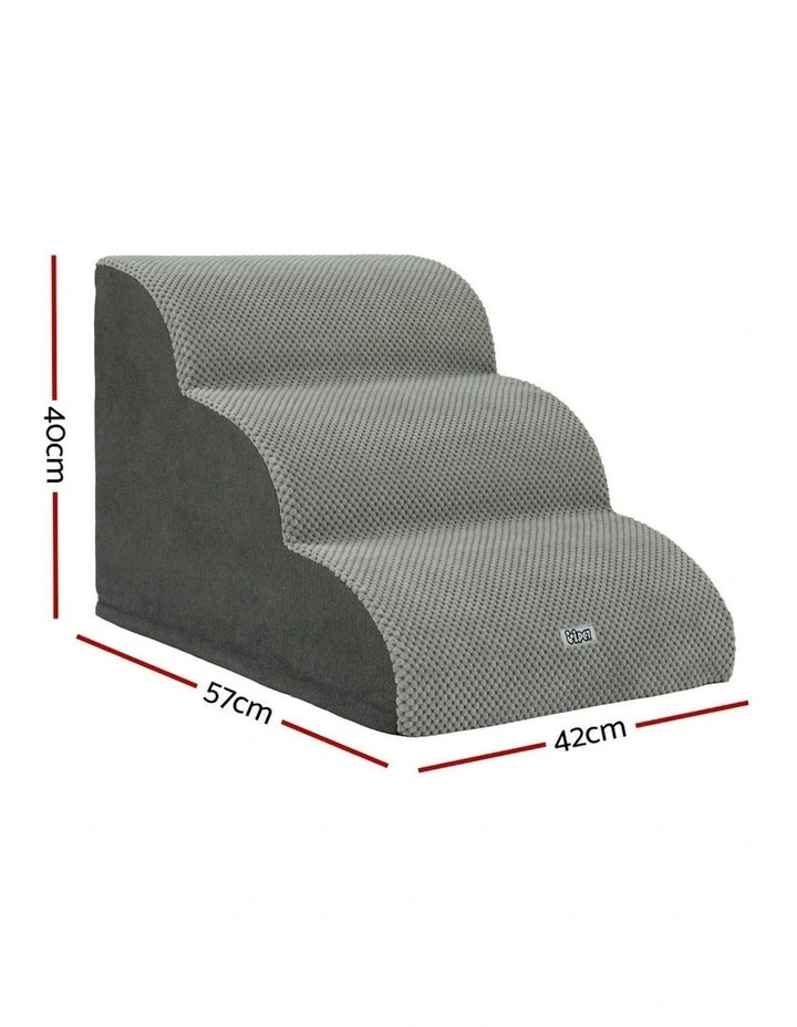Indoor Dog Ramp Step Stairs 3 Tier in Grey image 3