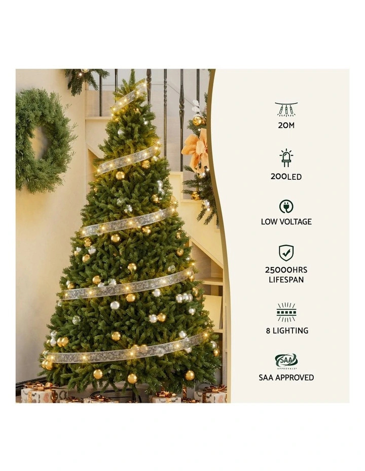 Fairy Ribbon Christmas Lights 20m in White image 4