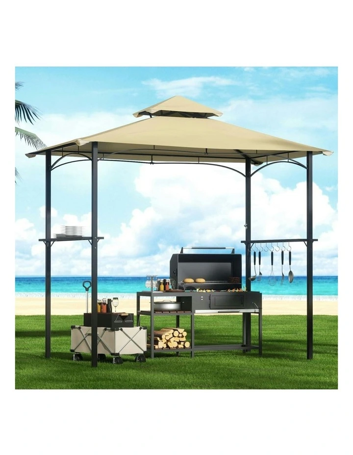 BBQ Grill Gazebo Outdoor Marquee in Sand image 2