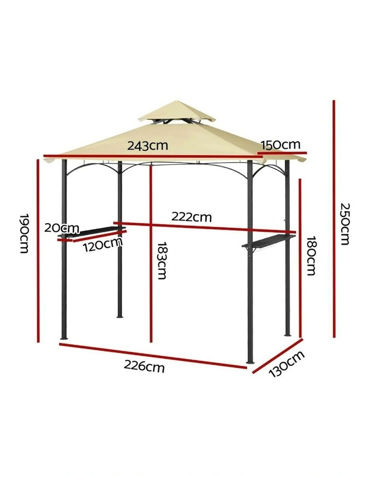 BBQ Grill Gazebo Outdoor Marquee in Sand image 3