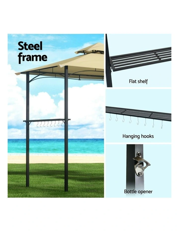 BBQ Grill Gazebo Outdoor Marquee in Sand image 6