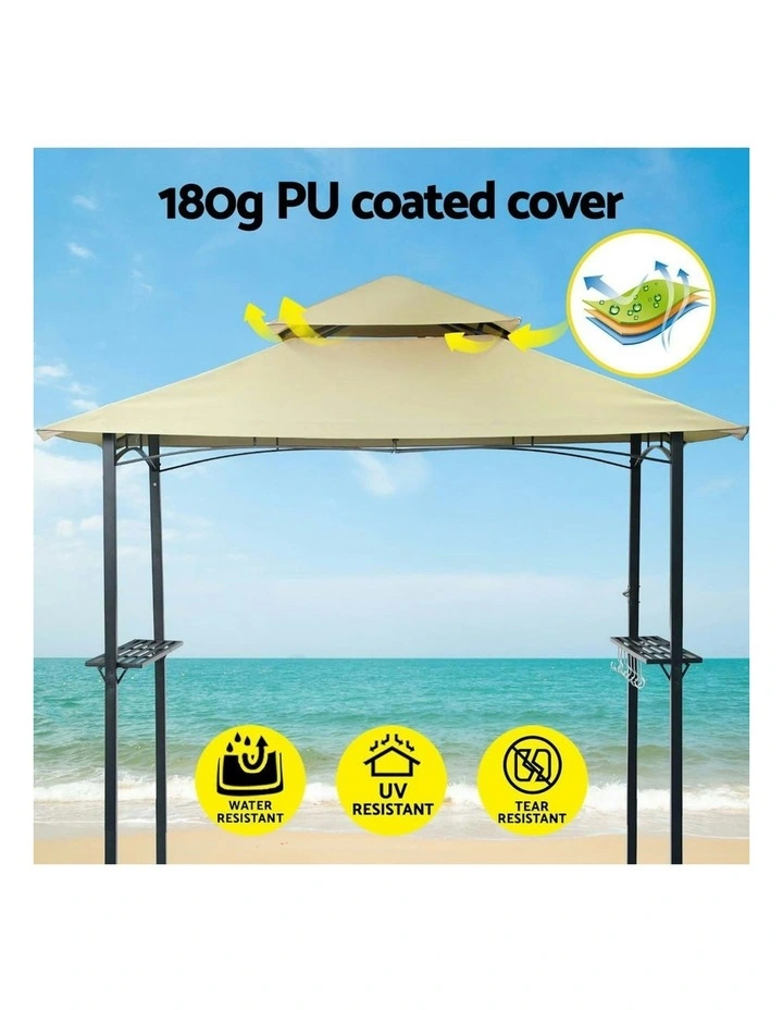 BBQ Grill Gazebo Outdoor Marquee in Sand image 7