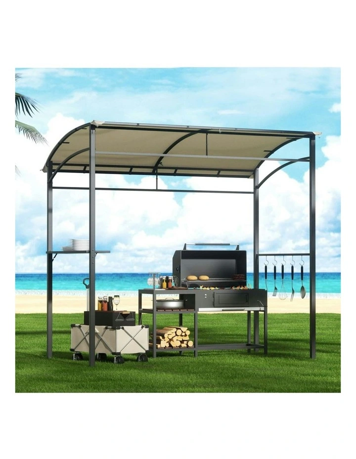 BBQ Grill Gazebo Outdoor Patio Garden in Sand image 2