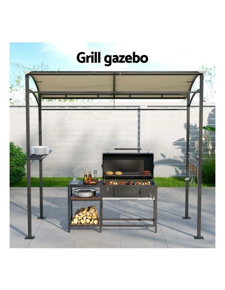 BBQ Grill Gazebo Outdoor Patio Garden in Sand image 5