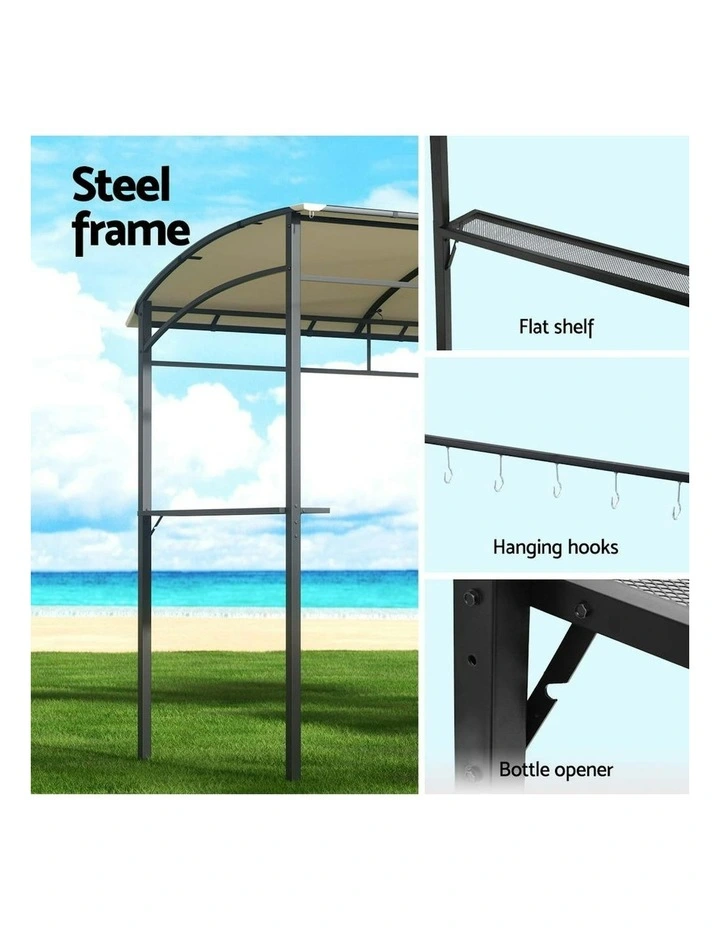 BBQ Grill Gazebo Outdoor Patio Garden in Sand image 6