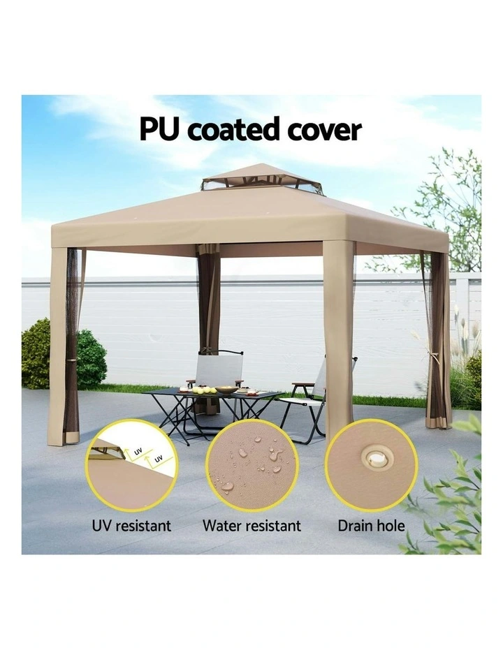Outdoor Gazebo Marquee 3m in Brown image 6