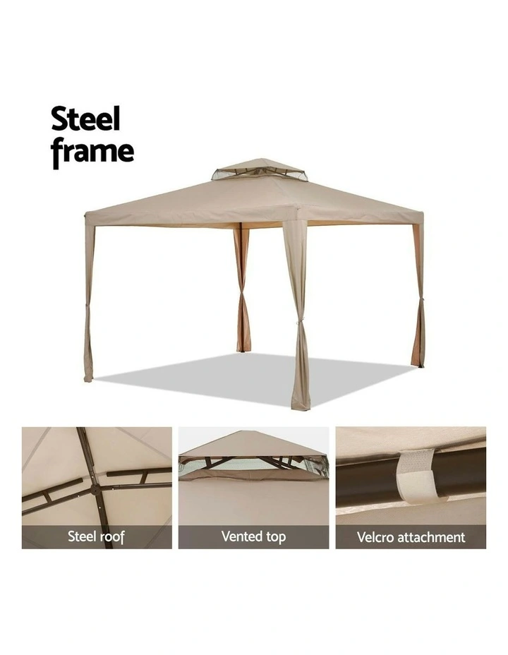 Outdoor Gazebo Marquee 3m in Brown image 7