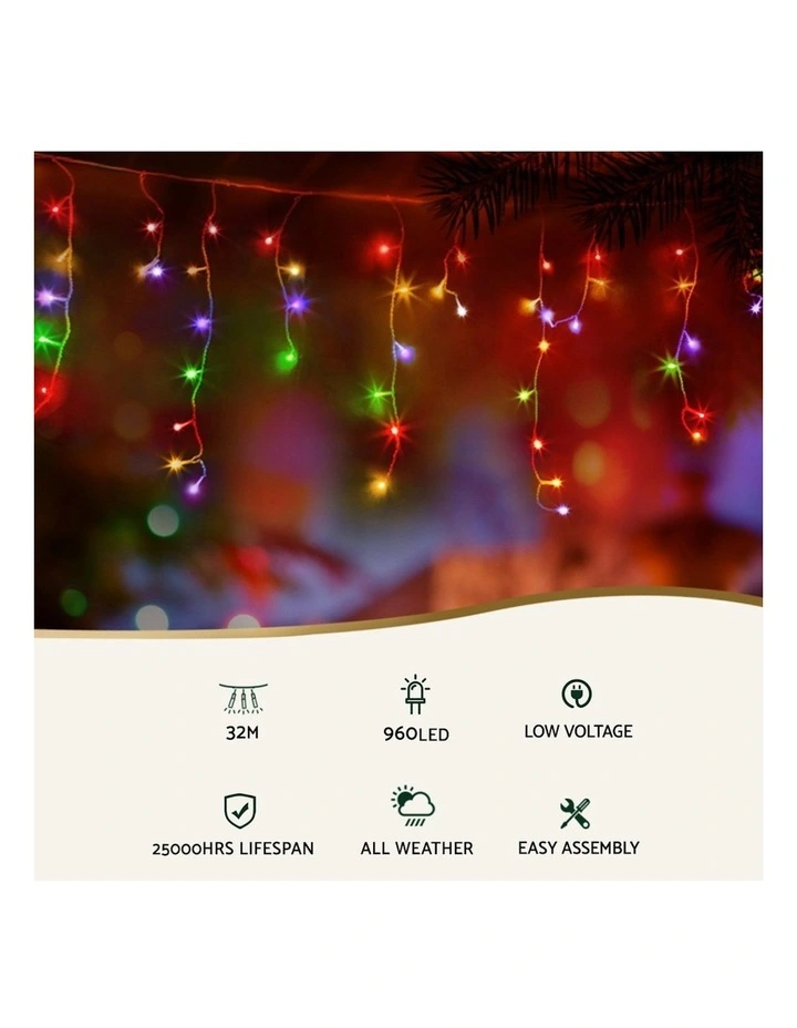 960 LED Christmas Lights 32m in Multi image 5