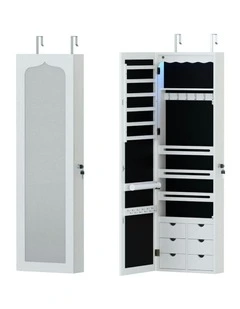 LED Lockable Jewellery Cabinet Mirror