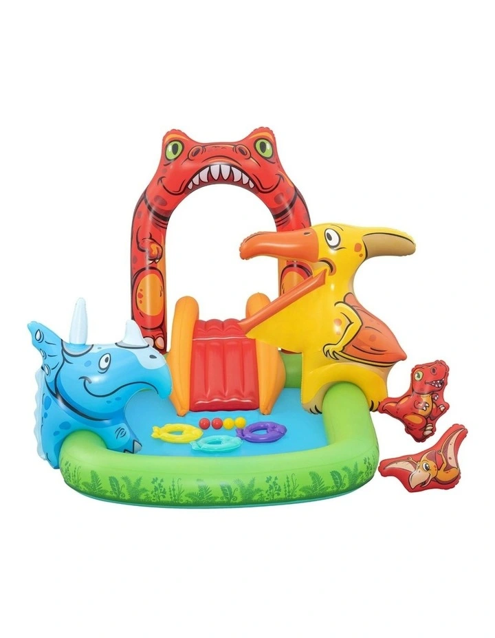 Inflatable Play Splash Pool with Slide Ball Tossing Toys 242x140cm image 4